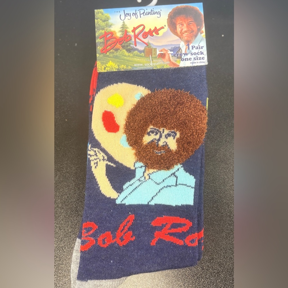 1 Pair Bob Ross Joy of Painting Socks